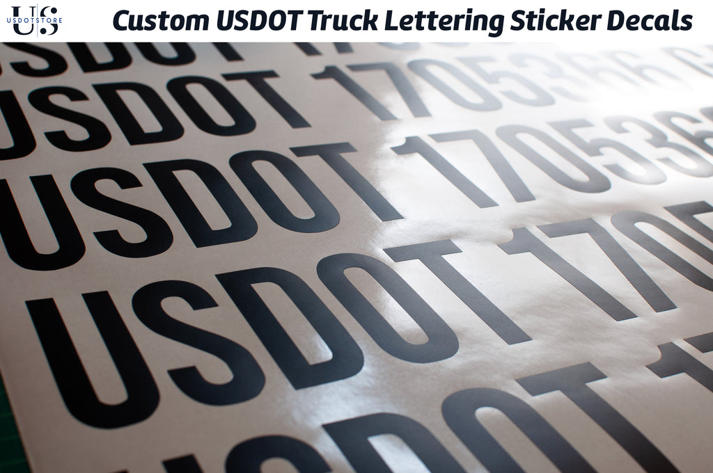 Custom US DOT (USDOT) Number Sticker Decal Lettering Logo Truck Door Signs