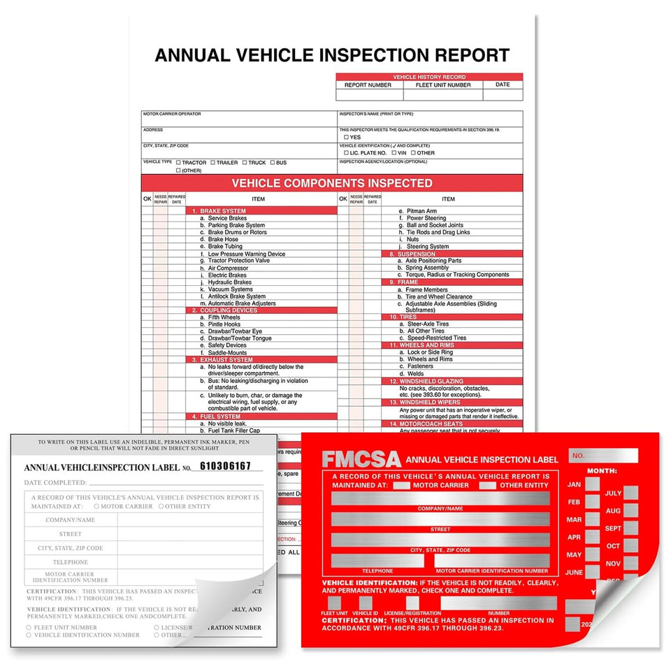 Annual Vehicle Inspection Reports &amp; Labels