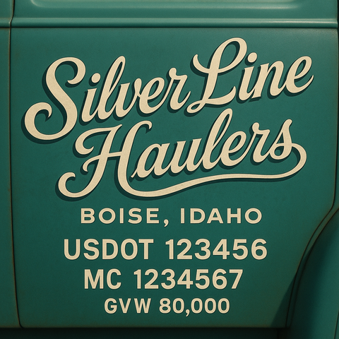 Custom Truck Door Lettering Decal Sticker Signs for US DOT Compliance | Custom USDOT Signs For Compliance | Add Your DOT, MC, GVW, CA, KYU, VIN Or Any Regulation Numbers You Need (Set of 2)