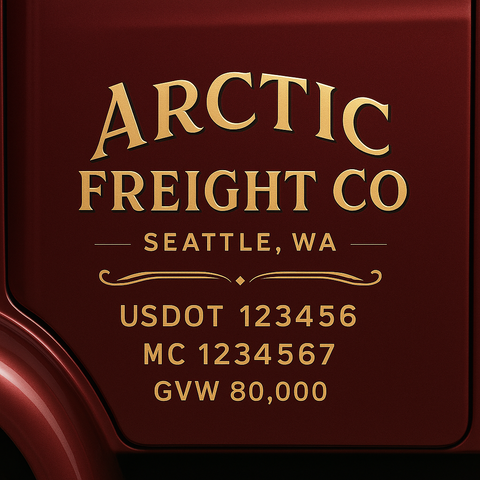 Custom Truck Door Lettering Decal Sticker Signs for US DOT Compliance | Custom USDOT Signs For Compliance | Add Your DOT, MC, GVW, CA, KYU, VIN Or Any Regulation Numbers You Need (Set of 2)