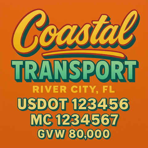 Custom Truck Door Lettering Decal Sticker Signs for US DOT Compliance | Custom USDOT Signs For Compliance | Add Your DOT, MC, GVW, CA, KYU, VIN Or Any Regulation Numbers You Need (Set of 2)