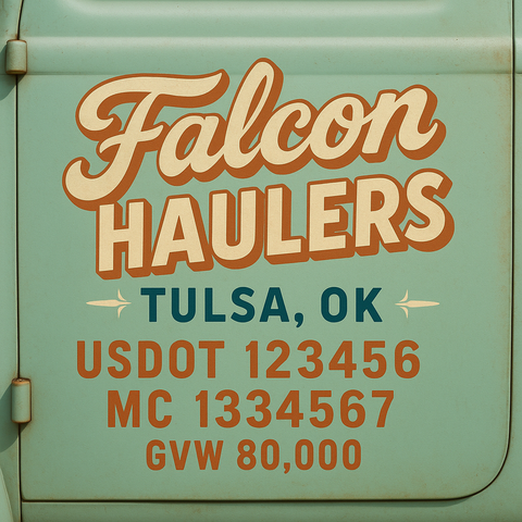 Custom Truck Door Lettering Decal Sticker Signs for US DOT Compliance | Custom USDOT Signs For Compliance | Add Your DOT, MC, GVW, CA, KYU, VIN Or Any Regulation Numbers You Need (Set of 2)