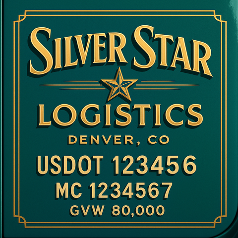Custom Truck Door Lettering Decal Sticker Signs for US DOT Compliance | Custom USDOT Signs For Compliance | Add Your DOT, MC, GVW, CA, KYU, VIN Or Any Regulation Numbers You Need (Set of 2)