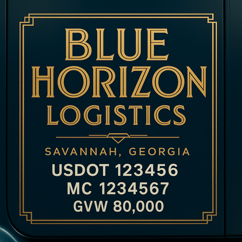Custom Truck Door Lettering Decal Sticker Signs for US DOT Compliance | Custom USDOT Signs For Compliance | Add Your DOT, MC, GVW, CA, KYU, VIN Or Any Regulation Numbers You Need (Set of 2)