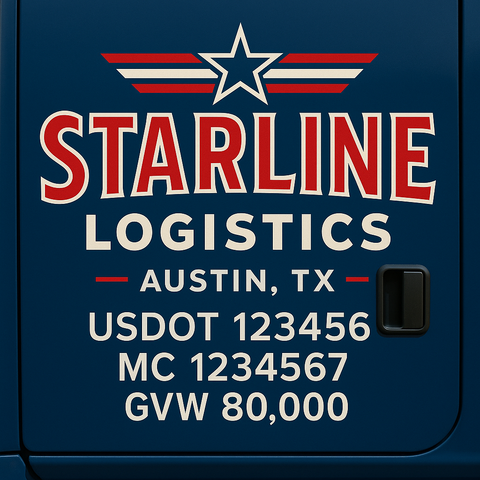 Custom Truck Door Lettering Decal Sticker Signs for US DOT Compliance | Custom USDOT Signs For Compliance | Add Your DOT, MC, GVW, CA, KYU, VIN Or Any Regulation Numbers You Need (Set of 2)