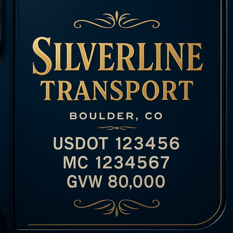 Custom Truck Door Lettering Decal Sticker Signs for US DOT Compliance | Custom USDOT Signs For Compliance | Add Your DOT, MC, GVW, CA, KYU, VIN Or Any Regulation Numbers You Need (Set of 2)