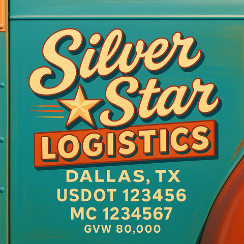 Custom Truck Door Lettering Decal Sticker Signs for US DOT Compliance | Custom USDOT Signs For Compliance | Add Your DOT, MC, GVW, CA, KYU, VIN Or Any Regulation Numbers You Need (Set of 2)