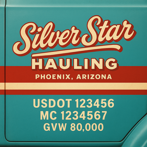 Custom Truck Door Lettering Decal Sticker Signs for US DOT Compliance | Custom USDOT Signs For Compliance | Add Your DOT, MC, GVW, CA, KYU, VIN Or Any Regulation Numbers You Need (Set of 2)