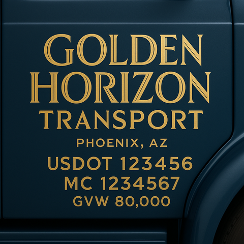 Custom Truck Door Lettering Decal Sticker Signs for US DOT Compliance | Custom USDOT Signs For Compliance | Add Your DOT, MC, GVW, CA, KYU, VIN Or Any Regulation Numbers You Need (Set of 2)