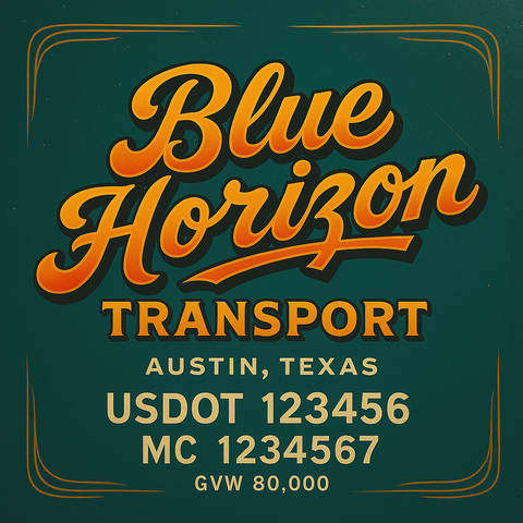 Custom Truck Door Lettering Decal Sticker Signs for US DOT Compliance | Custom USDOT Signs For Compliance | Add Your DOT, MC, GVW, CA, KYU, VIN Or Any Regulation Numbers You Need (Set of 2)