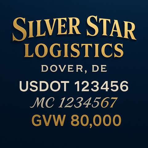 Custom Truck Door Lettering Decal Sticker Signs for US DOT Compliance | Custom USDOT Signs For Compliance | Add Your DOT, MC, GVW, CA, KYU, VIN Or Any Regulation Numbers You Need (Set of 2)