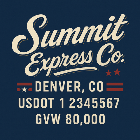 Custom Truck Door Lettering Decal Sticker Signs for US DOT Compliance | Custom USDOT Signs For Compliance | Add Your DOT, MC, GVW, CA, KYU, VIN Or Any Regulation Numbers You Need (Set of 2)