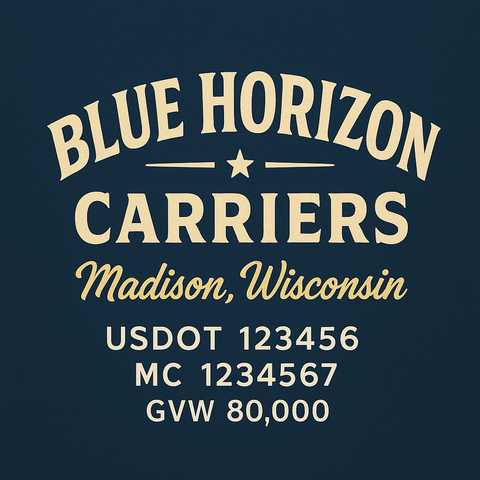 Custom Truck Door Lettering Decal Sticker Signs for US DOT Compliance | Custom USDOT Signs For Compliance | Add Your DOT, MC, GVW, CA, KYU, VIN Or Any Regulation Numbers You Need (Set of 2)