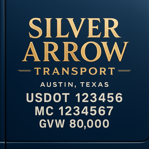 Custom Truck Door Lettering Decal Sticker Signs for US DOT Compliance | Custom USDOT Signs For Compliance | Add Your DOT, MC, GVW, CA, KYU, VIN Or Any Regulation Numbers You Need (Set of 2)