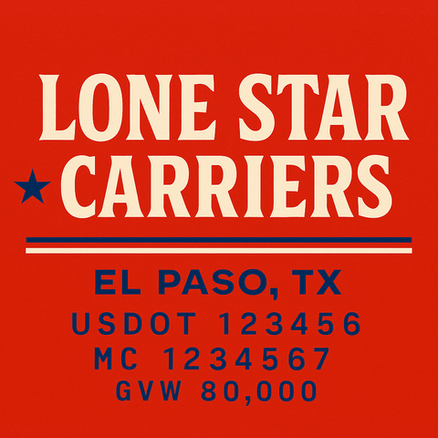 Custom Truck Door Lettering Decal Sticker Signs for US DOT Compliance | Custom USDOT Signs For Compliance | Add Your DOT, MC, GVW, CA, KYU, VIN Or Any Regulation Numbers You Need (Set of 2)