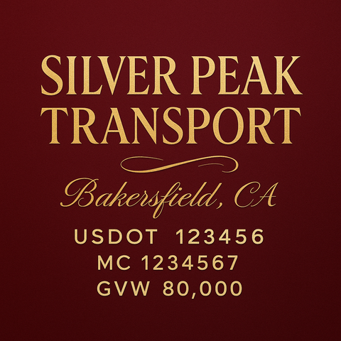 Custom Truck Door Lettering Decal Sticker Signs for US DOT Compliance | Custom USDOT Signs For Compliance | Add Your DOT, MC, GVW, CA, KYU, VIN Or Any Regulation Numbers You Need (Set of 2)
