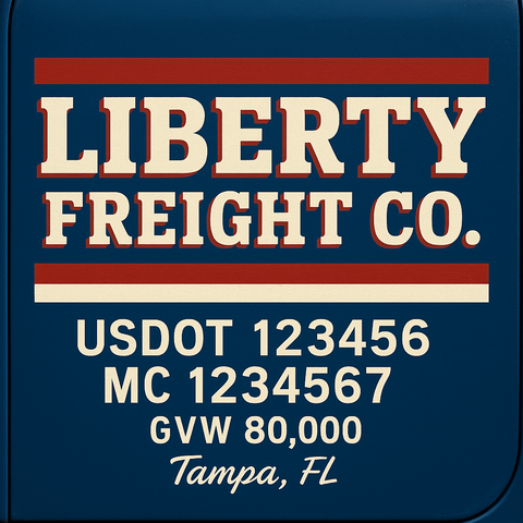 Custom Truck Door Lettering Decal Sticker Signs for US DOT Compliance | Custom USDOT Signs For Compliance | Add Your DOT, MC, GVW, CA, KYU, VIN Or Any Regulation Numbers You Need (Set of 2)