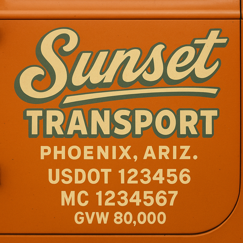 Custom Truck Door Lettering Decal Sticker Signs for US DOT Compliance | Custom USDOT Signs For Compliance | Add Your DOT, MC, GVW, CA, KYU, VIN Or Any Regulation Numbers You Need (Set of 2)
