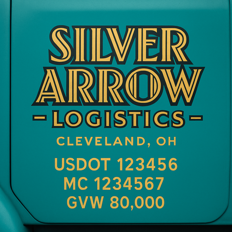 Custom Truck Door Lettering Decal Sticker Signs for US DOT Compliance | Custom USDOT Signs For Compliance | Add Your DOT, MC, GVW, CA, KYU, VIN Or Any Regulation Numbers You Need (Set of 2)