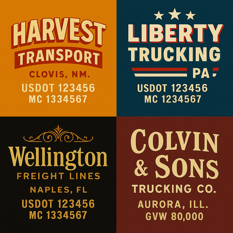 Custom Truck Door Lettering Decal Sticker Signs for US DOT Compliance | Custom USDOT Signs For Compliance | Add Your DOT, MC, GVW, CA, KYU, VIN Or Any Regulation Numbers You Need (Set of 2)