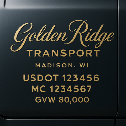 Custom Truck Door Lettering Decal Sticker Signs for US DOT Compliance | Custom USDOT Signs For Compliance | Add Your DOT, MC, GVW, CA, KYU, VIN Or Any Regulation Numbers You Need (Set of 2)