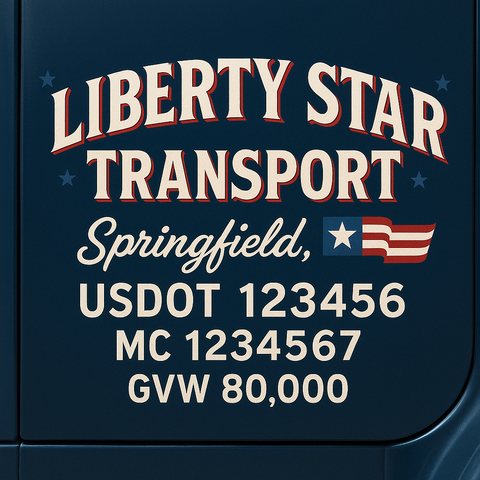 Custom Truck Door Lettering Decal Sticker Signs for US DOT Compliance | Custom USDOT Signs For Compliance | Add Your DOT, MC, GVW, CA, KYU, VIN Or Any Regulation Numbers You Need (Set of 2)