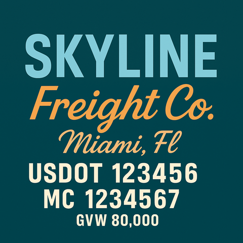 Custom Truck Door Lettering Decal Sticker Signs for US DOT Compliance | Custom USDOT Signs For Compliance | Add Your DOT, MC, GVW, CA, KYU, VIN Or Any Regulation Numbers You Need (Set of 2)