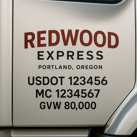 Custom Truck Door Lettering Decal Sticker Signs for US DOT Compliance | Custom USDOT Signs For Compliance | Add Your DOT, MC, GVW, CA, KYU, VIN Or Any Regulation Numbers You Need (Set of 2)