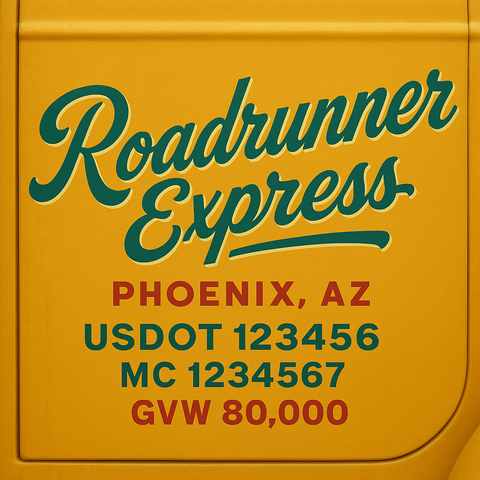 Custom Truck Door Lettering Decal Sticker Signs for US DOT Compliance | Custom USDOT Signs For Compliance | Add Your DOT, MC, GVW, CA, KYU, VIN Or Any Regulation Numbers You Need (Set of 2)