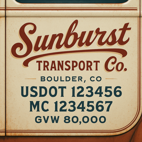 Custom Truck Door Lettering Decal Sticker Signs for US DOT Compliance | Custom USDOT Signs For Compliance | Add Your DOT, MC, GVW, CA, KYU, VIN Or Any Regulation Numbers You Need (Set of 2)