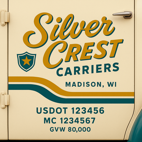 Custom Truck Door Lettering Decal Sticker Signs for US DOT Compliance | Custom USDOT Signs For Compliance | Add Your DOT, MC, GVW, CA, KYU, VIN Or Any Regulation Numbers You Need (Set of 2)