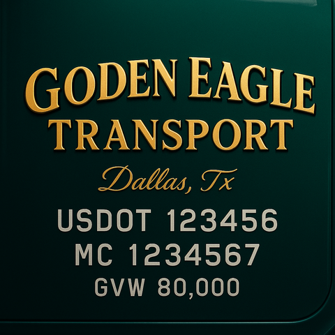 Custom Truck Door Lettering Decal Sticker Signs for US DOT Compliance | Custom USDOT Signs For Compliance | Add Your DOT, MC, GVW, CA, KYU, VIN Or Any Regulation Numbers You Need (Set of 2)