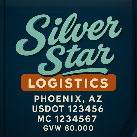 Custom Truck Door Lettering Decal Sticker Signs for US DOT Compliance | Custom USDOT Signs For Compliance | Add Your DOT, MC, GVW, CA, KYU, VIN Or Any Regulation Numbers You Need (Set of 2) (Copy)