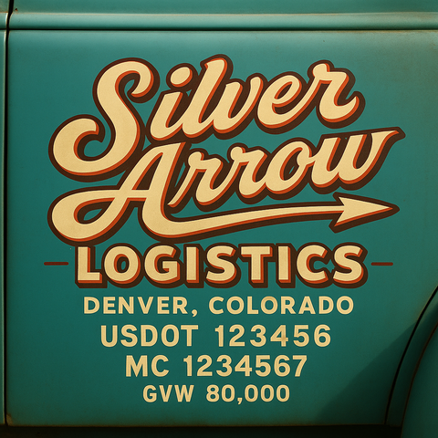 Custom Truck Door Lettering Decal Sticker Signs for US DOT Compliance | Custom USDOT Signs For Compliance | Add Your DOT, MC, GVW, CA, KYU, VIN Or Any Regulation Numbers You Need (Set of 2) (Copy)
