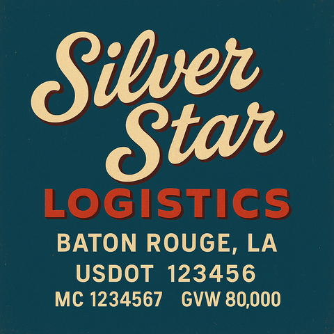 Custom Truck Door Lettering Decal Sticker Signs for US DOT Compliance | Custom USDOT Signs For Compliance | Add Your DOT, MC, GVW, CA, KYU, VIN Or Any Regulation Numbers You Need (Set of 2) (Copy)