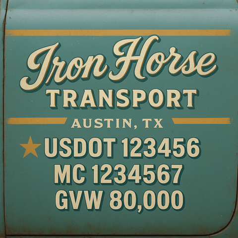 Custom Truck Door Lettering Decal Sticker Signs for US DOT Compliance | Custom USDOT Signs For Compliance | Add Your DOT, MC, GVW, CA, KYU, VIN Or Any Regulation Numbers You Need (Set of 2) (Copy)
