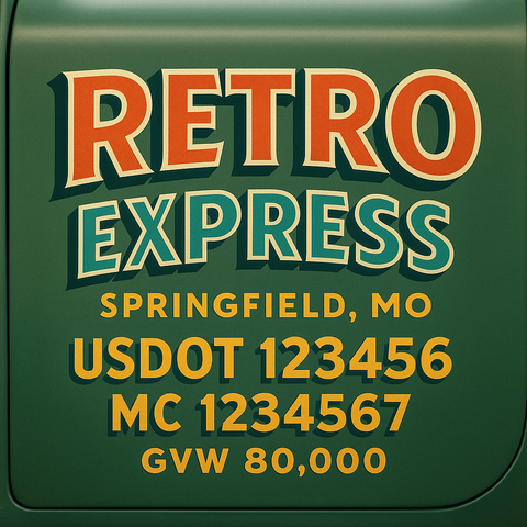 Custom Truck Door Lettering Decal Sticker Signs for US DOT Compliance | Custom USDOT Signs For Compliance | Add Your DOT, MC, GVW, CA, KYU, VIN Or Any Regulation Numbers You Need (Set of 2) (Copy)