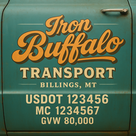 Custom Truck Door Lettering Decal Sticker Signs for US DOT Compliance | Custom USDOT Signs For Compliance | Add Your DOT, MC, GVW, CA, KYU, VIN Or Any Regulation Numbers You Need (Set of 2) (Copy)