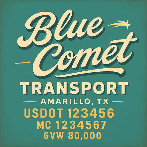 Custom Truck Door Lettering Decal Sticker Signs for US DOT Compliance | Custom USDOT Signs For Compliance | Add Your DOT, MC, GVW, CA, KYU, VIN Or Any Regulation Numbers You Need (Set of 2) (Copy)