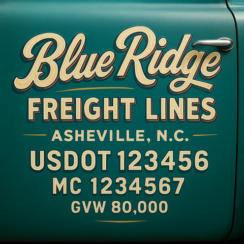 Custom Truck Door Lettering Decal Sticker Signs for US DOT Compliance | Custom USDOT Signs For Compliance | Add Your DOT, MC, GVW, CA, KYU, VIN Or Any Regulation Numbers You Need (Set of 2) (Copy)