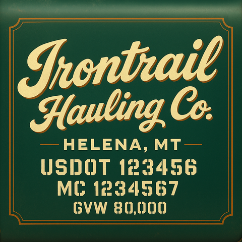 Custom Truck Door Lettering Decal Sticker Signs for US DOT Compliance | Custom USDOT Signs For Compliance | Add Your DOT, MC, GVW, CA, KYU, VIN Or Any Regulation Numbers You Need (Set of 2) (Copy)