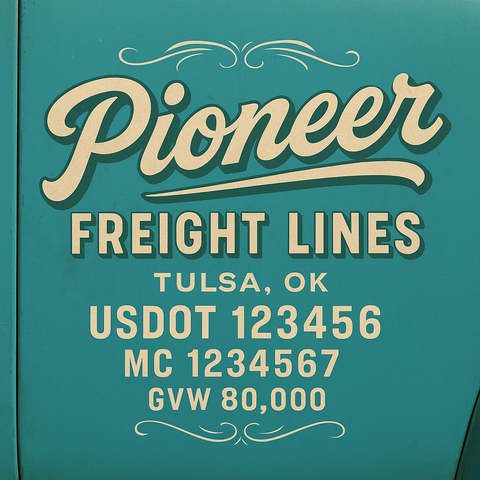 Custom Truck Door Lettering Decal Sticker Signs for US DOT Compliance | Custom USDOT Signs For Compliance | Add Your DOT, MC, GVW, CA, KYU, VIN Or Any Regulation Numbers You Need (Set of 2) (Copy)