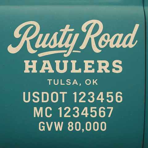Custom Truck Door Lettering Decal Sticker Signs for US DOT Compliance | Custom USDOT Signs For Compliance | Add Your DOT, MC, GVW, CA, KYU, VIN Or Any Regulation Numbers You Need (Set of 2) (Copy)