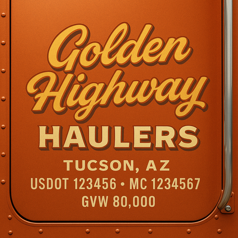 Custom Truck Door Lettering Decal Sticker Signs for US DOT Compliance | Custom USDOT Signs For Compliance | Add Your DOT, MC, GVW, CA, KYU, VIN Or Any Regulation Numbers You Need (Set of 2) (Copy)