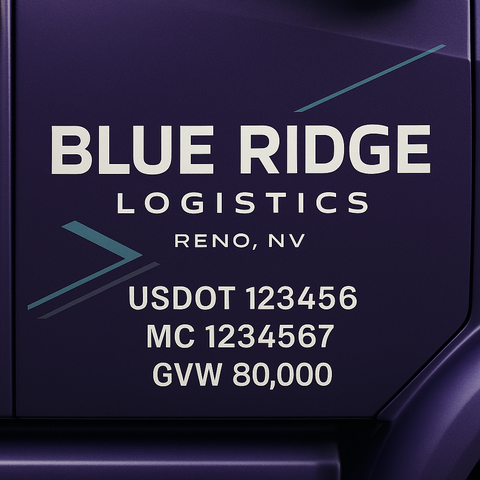 Custom Truck Door Lettering Decal Sticker Signs for US DOT Compliance | Custom USDOT Signs For Compliance | Add Your DOT, MC, GVW, CA, KYU, VIN Or Any Regulation Numbers You Need (Set of 2) (Copy)