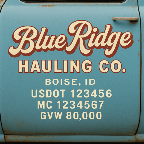 Custom Truck Door Lettering Decal Sticker Signs for US DOT Compliance | Custom USDOT Signs For Compliance | Add Your DOT, MC, GVW, CA, KYU, VIN Or Any Regulation Numbers You Need (Set of 2)