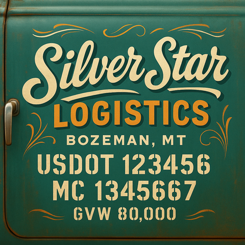 Custom Truck Door Lettering Decal Sticker Signs for US DOT Compliance | Custom USDOT Signs For Compliance | Add Your DOT, MC, GVW, CA, KYU, VIN Or Any Regulation Numbers You Need (Set of 2)