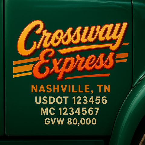 Custom Truck Door Lettering Decal Sticker Signs for US DOT Compliance | Custom USDOT Signs For Compliance | Add Your DOT, MC, GVW, CA, KYU, VIN Or Any Regulation Numbers You Need (Set of 2)