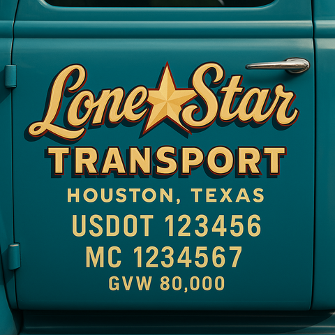 Custom Truck Door Lettering Decal Sticker Signs for US DOT Compliance | Custom USDOT Signs For Compliance | Add Your DOT, MC, GVW, CA, KYU, VIN Or Any Regulation Numbers You Need (Set of 2)