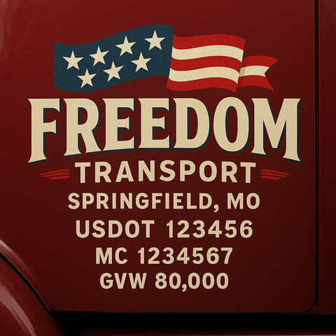 Custom Truck Door Lettering Decal Sticker Signs for US DOT Compliance | Custom USDOT Signs For Compliance | Add Your DOT, MC, GVW, CA, KYU, VIN Or Any Regulation Numbers You Need (Set of 2)